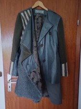 Papucei Mantel grün Patchwork Materialmix asymmetrisch g. Xl 40/42 NP 199,- neu