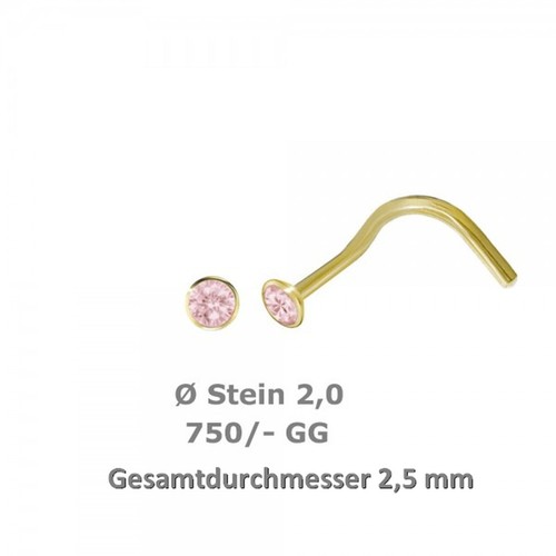 Gold 750 nasenpiercing - gold,