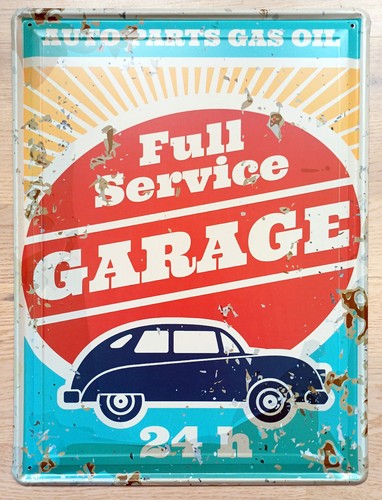 Retro blechschild garage - retro,