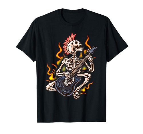 Skelett gitarre shirt - skelett, e-gitarre