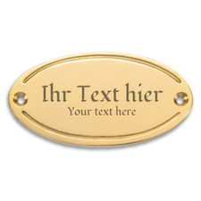 Namenschild, Türschild, Messingschild mit Gravur,  99 x 50 mm aus Messing