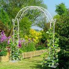 stabil Gartenbogen Rosenpavillon Rankhilfe Rosenbogen weiß Torbogen Pflanzbogen