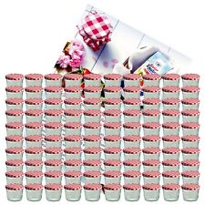 100er Set Sturzglas 230 ml Marmeladenglas Einmachglas rot kariert mit Rezeptheft