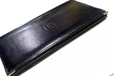 Cartier Vintage Geldbörse Portemonnaie Leder Schwarz Rot Long Wallet Original