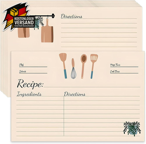 Rezeptkarten set blätter - set, 50
