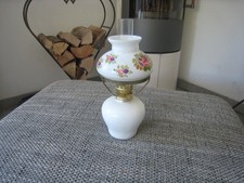 alte tolle Petroleumlampe Motiv Blumen floral 25 cm hoch