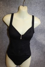 BADEANZUG SCHWIMMANZUG GRÖSSE 38 (2) SCHWARZ UNI VORNE ZIPPER RASUREL