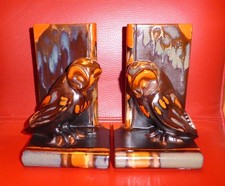 !!!! ART DECO CARSTENS-GEORGENTHAL  SCHÖNE BUCHSTÜTZEN EULE KERAMIK !!!!