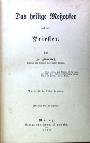 Das heilige messopfer und der - heilige,