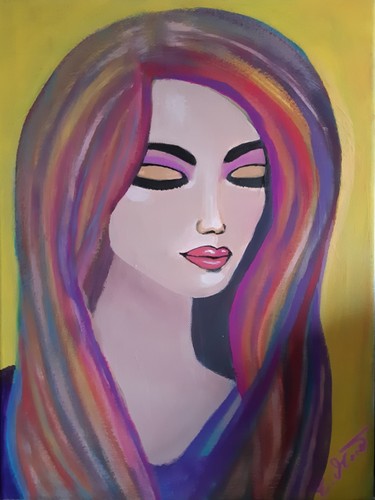 Acryl bild gemälde frau - bild,
