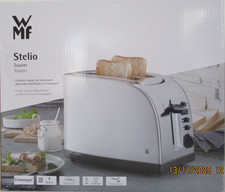 WMF STELIO TOASTER 2 SCHEIBEN EDELSTAHL, 900 W, DOPPELSCHLITZ, BRÖTCHENAUFSATZ