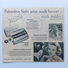 1958 Palmolive Seife Colgate Kosmetik Werbeanzeige Werbung Reklame Advertising