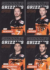 4 Autogrammkarten  Grizzlys