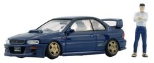 SUBARU Impreza WRX GC8 Type R with figure  - blue - BM 1:64