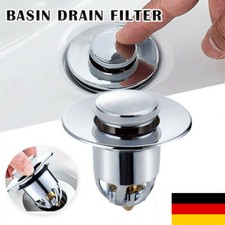 Universal Waschbecken Ablauf Garnitur Abfluss Stopfen POP-UP Stöpsel Filter Sieb