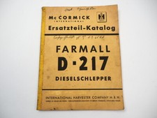IHC Mc Cormick D-217 Farmall Schlepper Ersatzteilliste Ersatzteilkatalog 1956