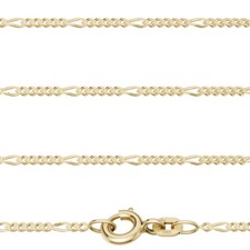 Echt Gold 333 Juwelier Figaro Hals Kette Stärke 1,5 mm 8 Kt Gelbgold Collier Neu