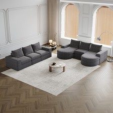 Chenille-Sofa mit gebogenen