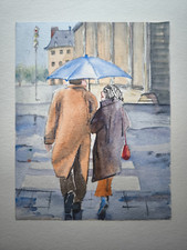 Aquarell. Sketch. Spaziergang