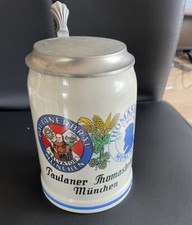 Bierkrug 0,5L Brauerei Paulaner Bräu München Salvator mit Zinndeckel