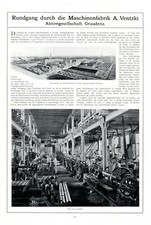 Maschinenfabrik Ventzki in Graudenz XXL Reklame 1911 Grudziadz Polen Werbung