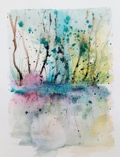 Aquarelle Selbstgemalt Waldsee