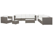 Lounge set rattan taupe - lounge,