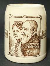 Alter Mettlach Reservistenkrug Krug Bierkrug Großherzog Friedrich Baden Luise WK