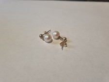 Japanische Akoya Salzwasser Perlen Ohrringe Ohrstecker 7-8 mm 925 Silber