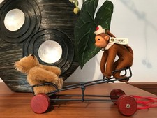 Steiff Wigwag mit Affe und Bär Replika 1928 Knopf, Fahne 400872 limitiert