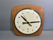 TN Telenorma 15 Rubis | Wanduhr Uhr 50er/60er Jahre Holz | Vintage #J6