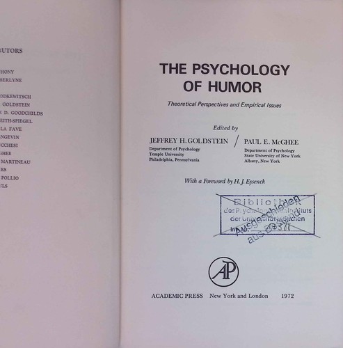 The psychology humor - of,