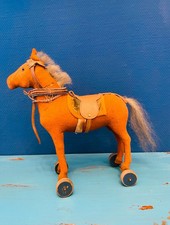 Rarität! Vorkrieg! Antikes Kleines Steiff Pferd Auf Räder/Rollen