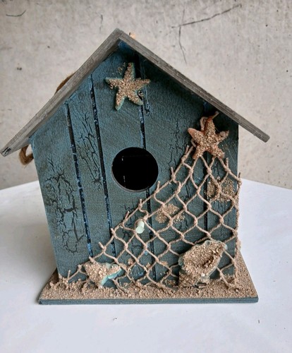 Vogelhaus holz blau - vogelhaus, maritim