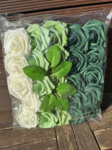 25x rosen papierblumen - 12/25x, /
