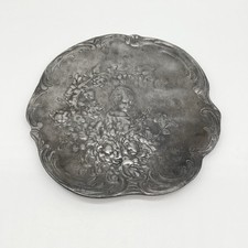 Alter Wandteller Jugendstil Dekor Sammelteller Metall gepunzt Florales Motiv