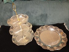 Weihnachten dele Etagere 3 stöckig versilbert neu Ausbruch Verzierung