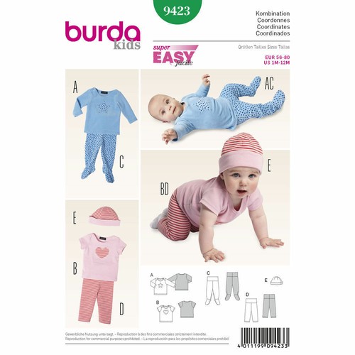 Burda 9423 baby - 9423, trennt
