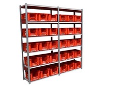 Dexion HI280 Fachbodenregal mit Euroboxen Stahlregal Kellerregal Tiefe 400mm Lag