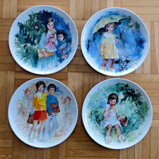 Sammelteller Wandteller Limoges Paul Durand "Les Enfants de Duran" 4 Stück