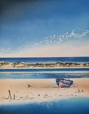 FRANCE HILON Original - Radierung, handsigniert, Nr. 1 (!) / 150, Midi, Boot