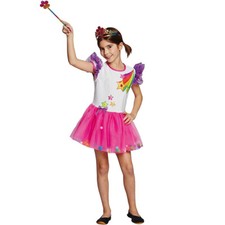 KINDER REGENBOGEN FEEN KOSTÜM Karneval Fasching Elfen Prinzessin Ballerina Kleid