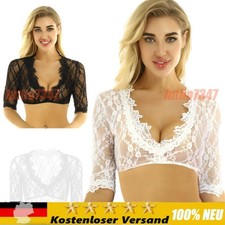 Damen Sexy Spitze Dirndlbluse