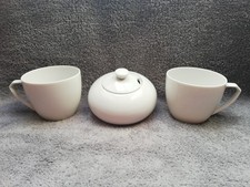 Friesland "Ecco Weiß" 2 x Kaffeetasse 0,19 l, 1 x Zuckerdose Neu