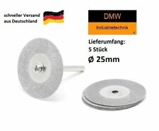 5x Diamant Trennscheibe 25mm für z.B. Dremel + 1 Aufspanndorn 6tlg. Set