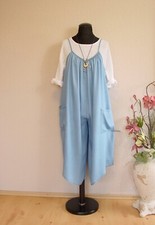 New Collection° Pfiffige Träger 7/8 Hose Taschen + Kette ~ Jeans Blau ~one size