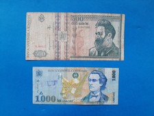 1 x 500+1000 Lei Rumänien / Geldschein Banknote ''