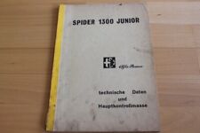 WERKSTATTHANDBUCH Technik Daten technic data Alfa Romeo Spider 1300 Junior 1969