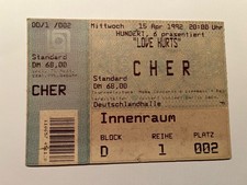 Alte Konzertkarte Ticket CHER