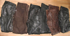6 getragene Herren- Schnür- LEDERJEANS / Motorrad- Lederhose (n) schwarz + braun